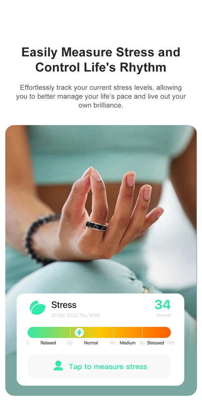 2026 New  Smart Ring, Fidget Spinner Anxiety Relieve Ring with Charging Case for Men, Health and Sleep Monitor, 5ATM Waterproof