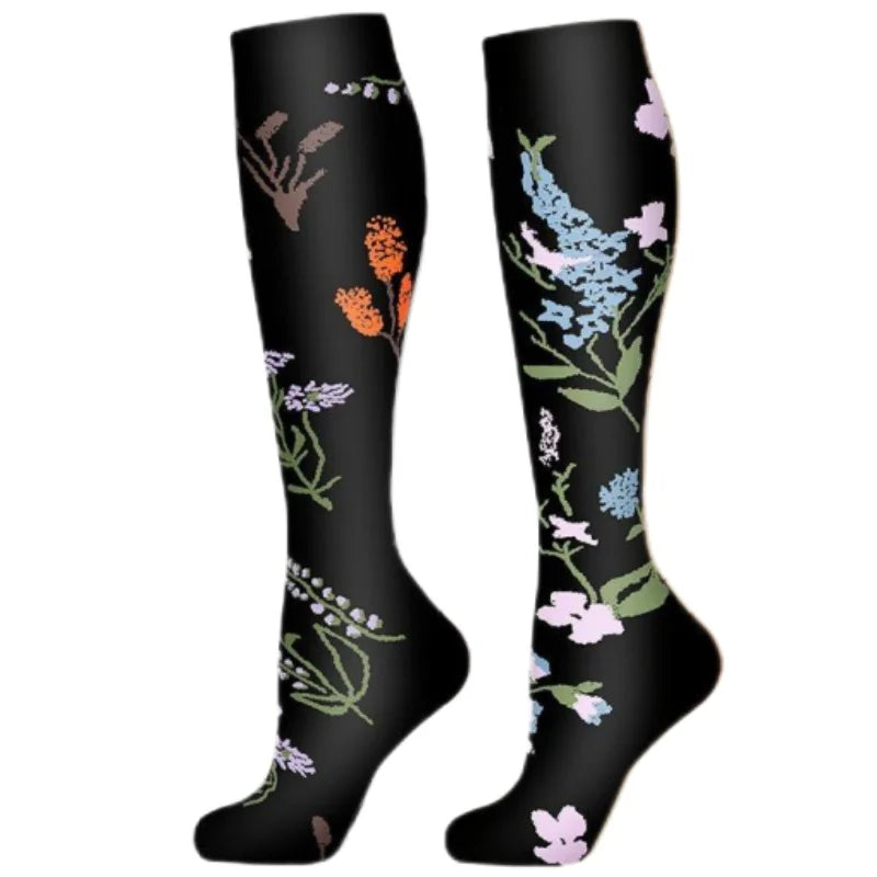 2Pairs New Cat Compression Socks Knee High 20-30 Mmhg Fit Medical Edema Diabetes Varicose Veins Running Compression Sports Socks