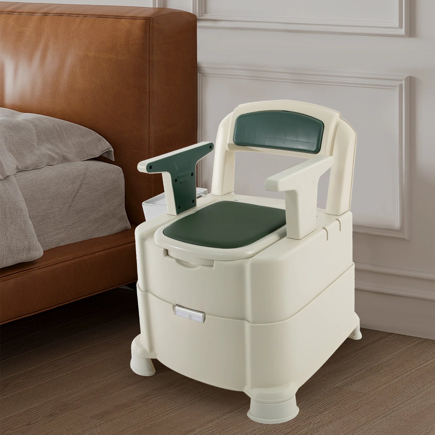 Toilet With Sensor Night Light,Bedside Commode  Bedside Toilet With Maximum Load 200kg, Portable Toilet