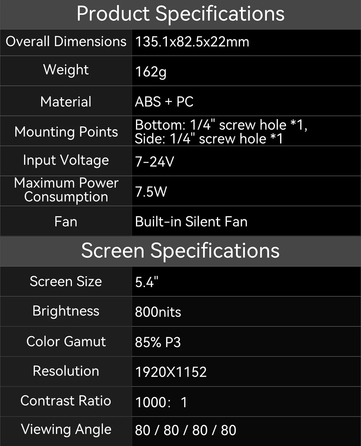 PortKeys LH5C -5.4 Inch On-Camera Monitor with Wired Camera Control/Focus Tracking Frame, 4K 360 Degree Color -Adjustment
