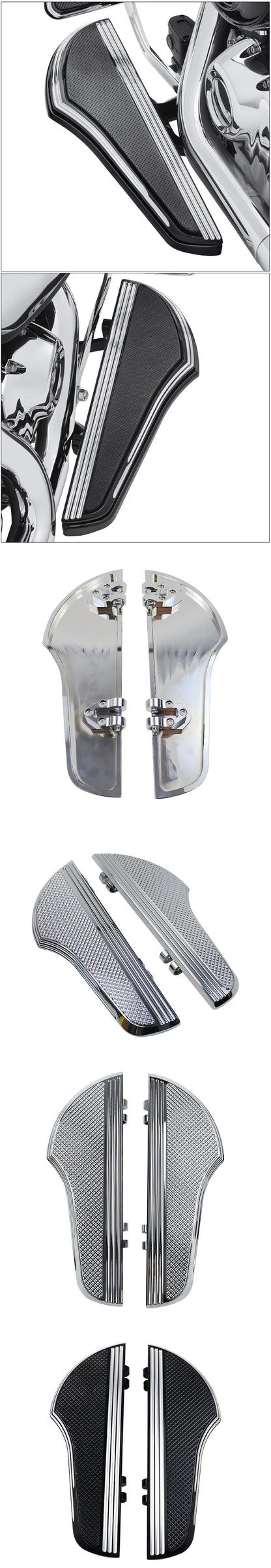 Driver Floorboards Rider Footboard Large Foot Rests Fit For Harley Freewheeler FLRT Revival FLH Heritage Softail Classic Fat Boy