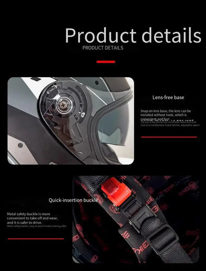 Motorcycle helmet men and women motorcycle double lens anti-fog full helmet cruise pedal four seasons universal helmet DOT certi