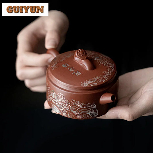 150ml High-end Chinese Yixing Purple Clay Teapot Beauty Kettle Famous Handmade Poetic Hanwa Tea Pot Raw Ore Zisha Teaset Teaware