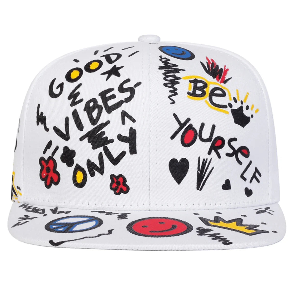 Unisex Smiling Graffiti Print Hip-hop Hats Spring Autumn Outdoor Adjustable Casual Baseball Caps Sunscreen Hat Sports Cap