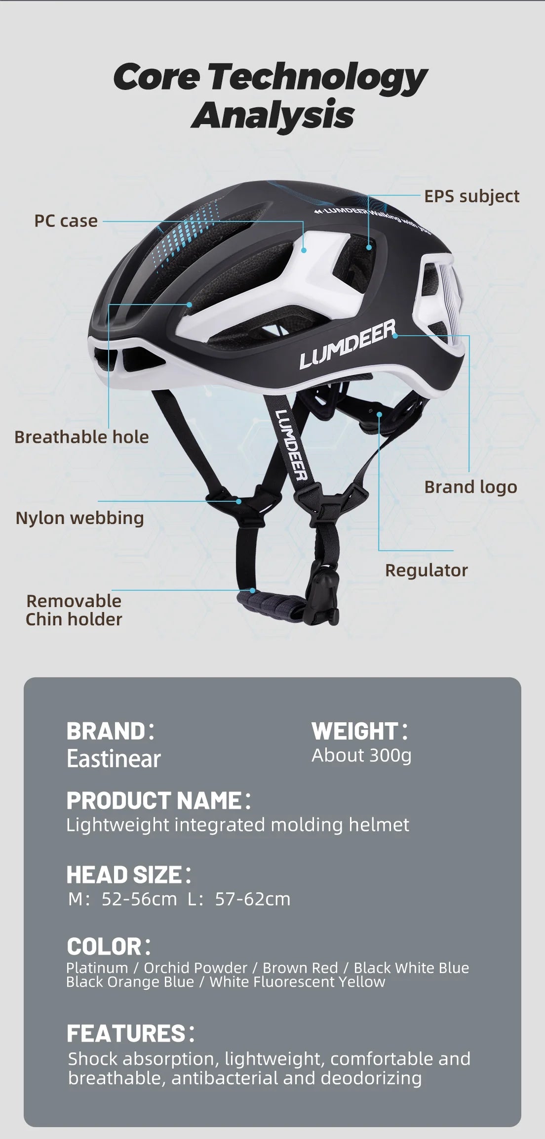 Eastinear new bicycle helmet ultra light breathable men and women outdoor sports cycling safety helmet with magnetic tail light