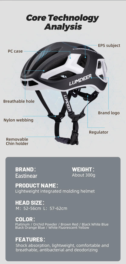 Eastinear new bicycle helmet ultra light breathable men and women outdoor sports cycling safety helmet with magnetic tail light