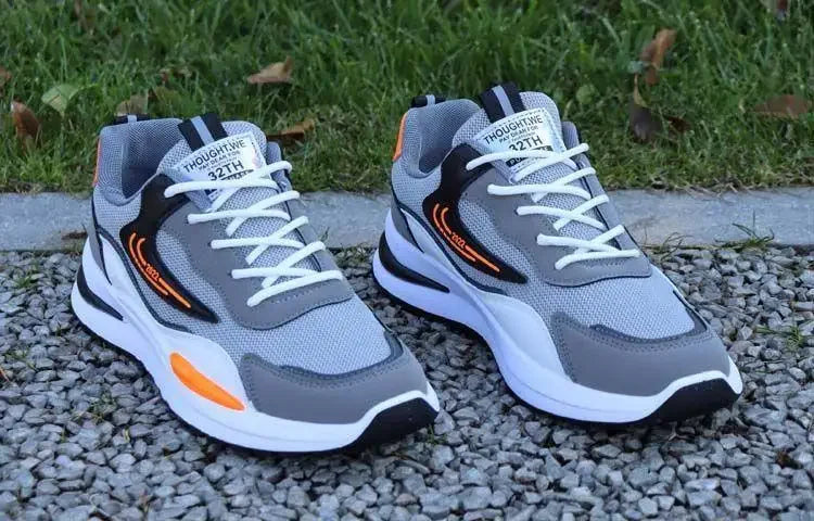 New Spring Autumn Men's Breathable Mesh Sports Shoes Korean Style Lightweight Casual Shoes Soft Bottom Running