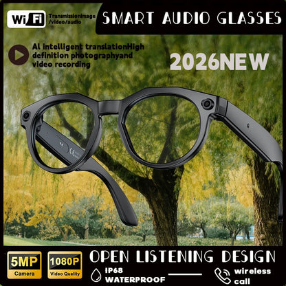 2026 NEW 8K HD AI Smart Glasses Chat GPT 800MP Camera Bluetooth Call AI Translation Voice Assistant Control Sunglasses Women Men