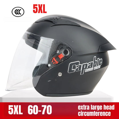 5XL 6XL 7XL Big Size Unisex Motorcycle Helmet Big Head Circumference 60-76cm Riding Safety Helmet All Seasons Casco