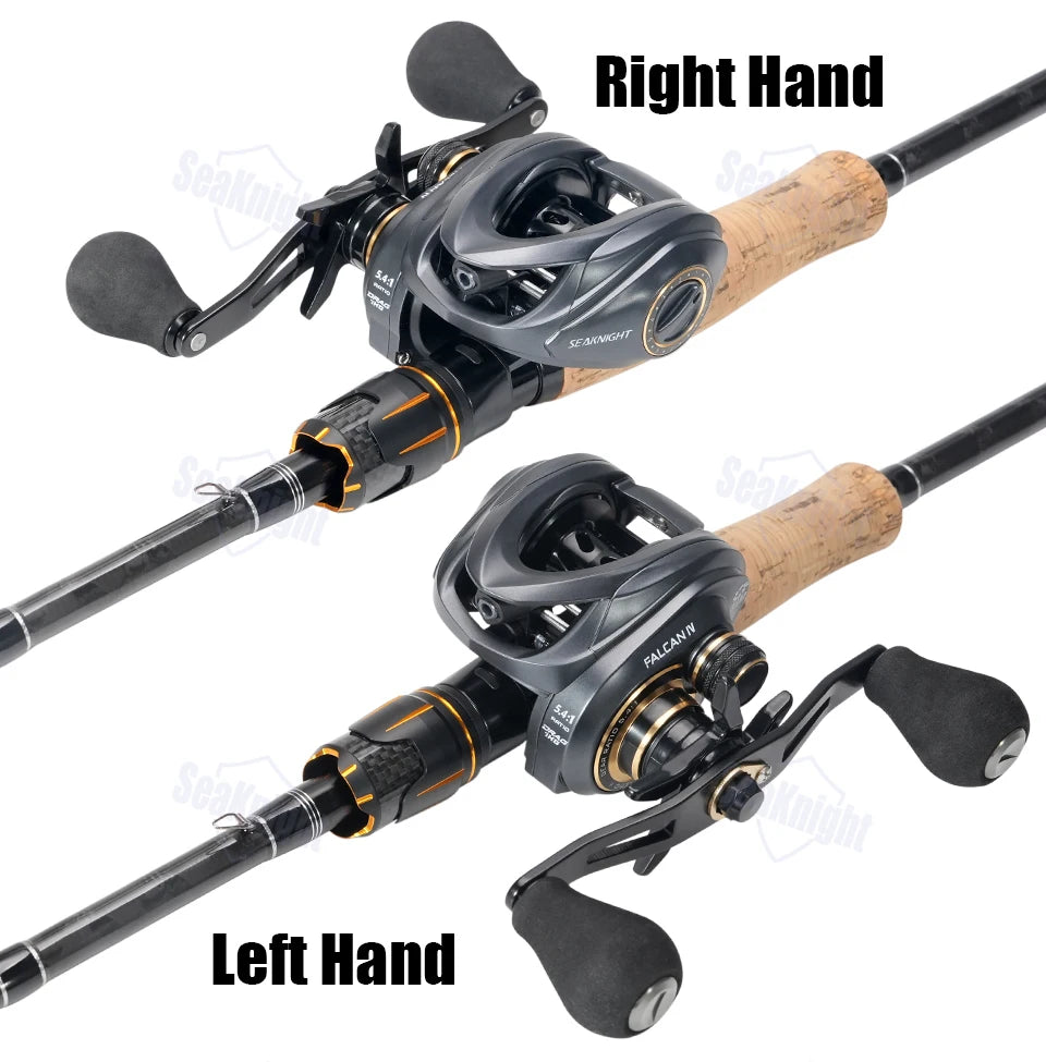 SeaKnight Brand FALCAN IV 5.4:1 185g Lightweight Baitcasting Fishing Reels Carbon Fiber Drag Brass Gear Power Fishing Reel