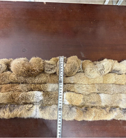 New Lady Winter Real Rabbit Fur Scarf Natural Warm Soft Rabbit Fur Shawl Women Fashion Outdoor Knit 100% Real Rabbit Fur Scarves
