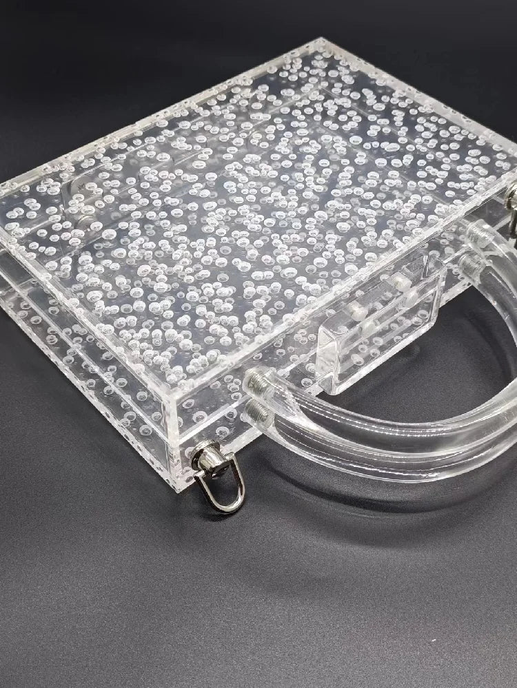 Acrylic Bubble Transparent Bag New Trendy Evening Clutch Handbag Designer Luxury Brand Bags Square Women's Shoulder Tote Wallet