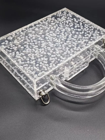 Acrylic Bubble Transparent Bag New Trendy Evening Clutch Handbag Designer Luxury Brand Bags Square Women's Shoulder Tote Wallet