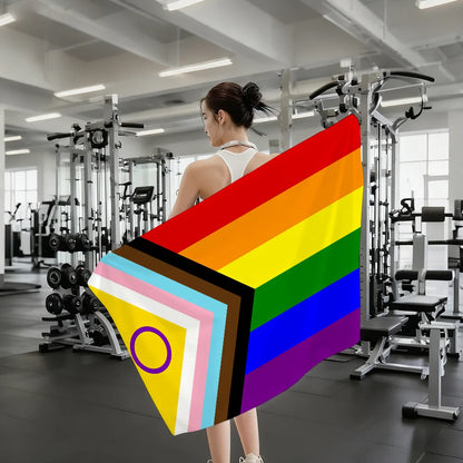 LGBT Gay Rainbow Pride Towel Quick Dry Absorbent Beach Towel for Sports, Fitness, Swimming and Outdoor Activities