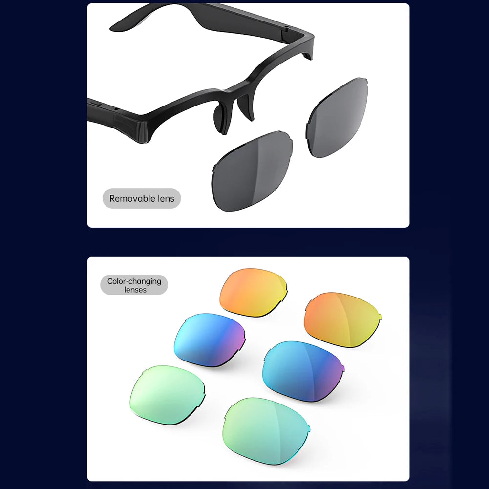 Smart Glasses with AI Translator Hands-Free Music & Calls Audio Glasses Outdoor Sports Headphones for Men and Women