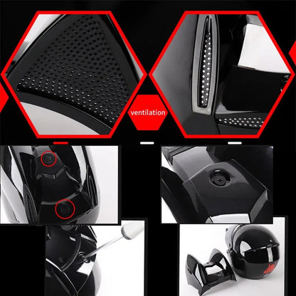 Capacete Casque Moto Motorcycle Full Face Helmet Women Moto Ear Helmets Personality Motorbike Helmet Cat Ear Helmet Motocross