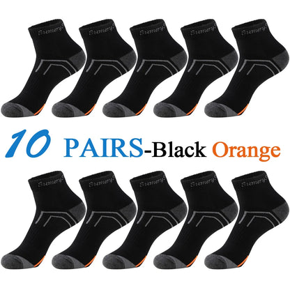 5 Pairs/Lot Mens Running Socks Casual Outdoor Sports Cotton Orange Red Stripes Compression Black 15 Styles Travel Hot Sale 2024