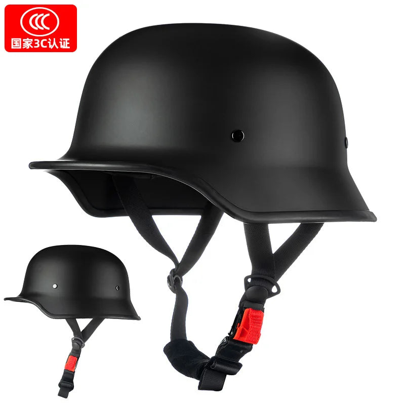 German Soldier Helmet Motorcycle for Harley Retro Half Helmet Motorcycle Helmet Summer 3C Certification Scoop Helmet Cruise Car