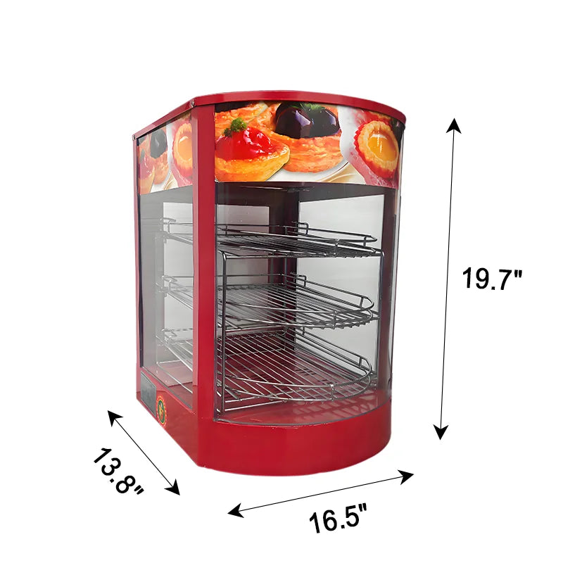 Commercial Food Warmer Display 5-Tier  Pizza Warmer Display Pastry Display Case Restaurant Heated Cabinet