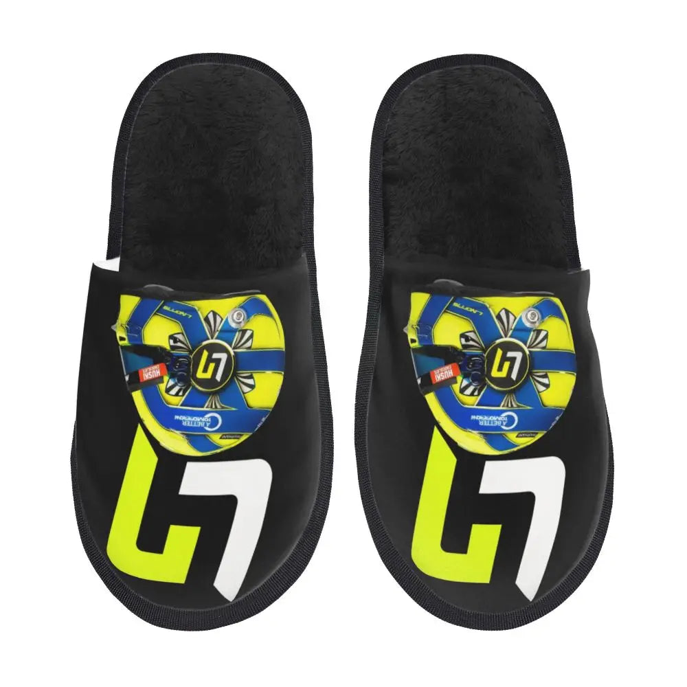 Custom British Lando Norris Racing Driver Guest Slippers for Spa Women House Slipper