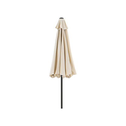 7.5' Patio Umbrella Outdoor Table Market Umbrella with Push Button Tilt/Crank, 6 Ribs