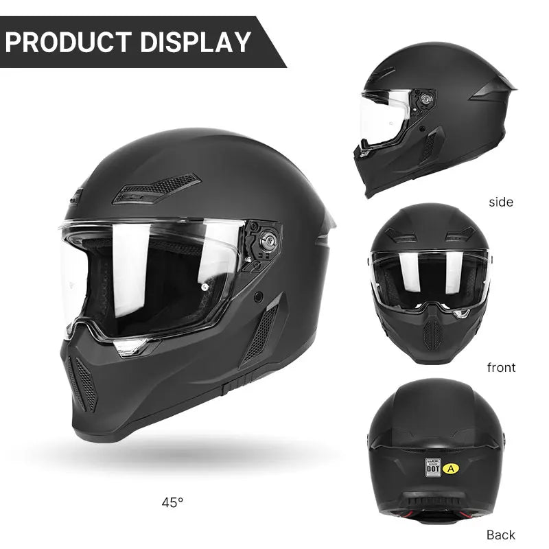 Motorcycle Helmet All-Season Universal Retro Men's Bike Racing Street Bike Riding Running Motorcycle Riding Safety Helmets