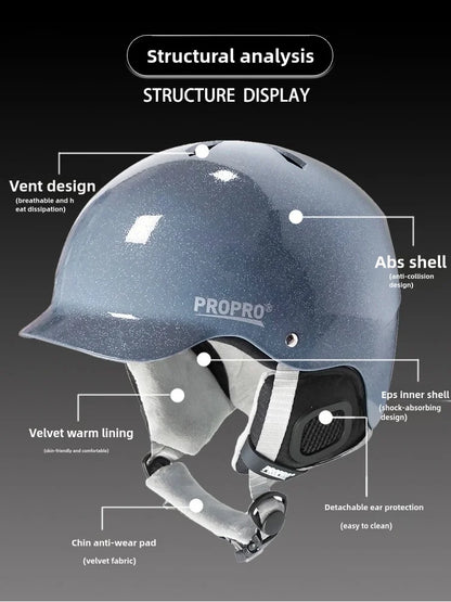 PROPRO Light Ski Helmet With Safety professional Ski Snowboard   motorcycle Integrally-Molded Skiing Snow Husband Men Women