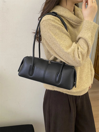 MOODS Retro Underarm Shoulder Bags For Women PU Leather Pure Color Commute Satchel Bag 2025 Winter New Luxury Designer Handbags