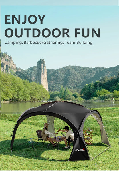 BISINNA Outdoor Camping Dome Tent Luxury Large Round Canopy Silver-coated Garden Awning Family Picnic Pergola Tent