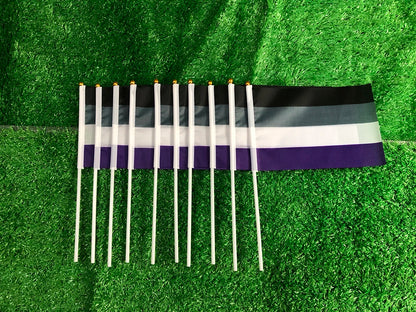 LGBTQIA Hand Flag 14X21cm 10/20/50pcs LGBTQIA Ace Community Nonsexuality Asexuality Asexual Pride Hand Flag