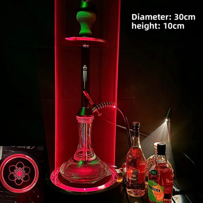 LED Smoking Table Lamp with Laser Light & Charging Base for Hookah Portable Neon Smoke Glow Lamp for Bar Party Laser Effects