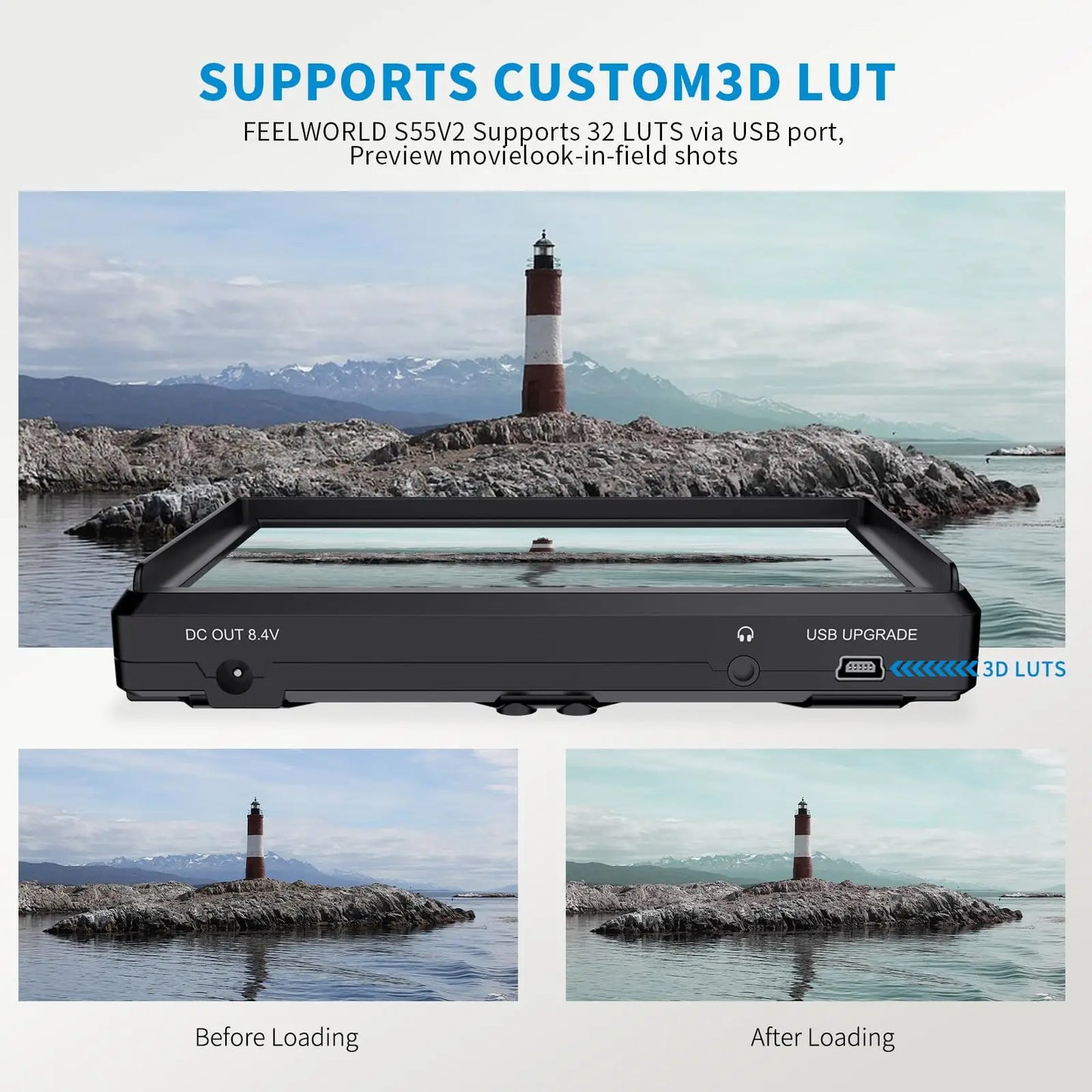 FEELWORLD S55 V3 6 inch Camera DSLR Field Monitor Video Assist IPS 1920x1152 4K HDMI DC Out With 3D LUT