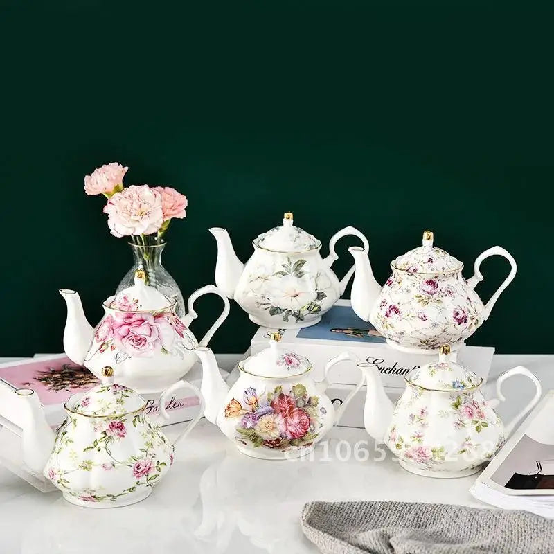 400ML European Bone Coffee Teapot English Afternoon Tea Set Kettle Pot Resistant High-Grade Porcelain Heat China Teapot Pot
