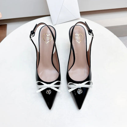 Heels Sandals Gladiator Summer Luxury Brand 2026 Bow Women High Heels Pointed Toe Designer Elegant Slingbacks Party Ladies Shoes