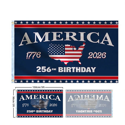 250 Years Commemorative Flag Usa Patriotic Banner Indoor Outdoor Flag Patriotic American 250th Anniversary Flag For Wall90x150CM