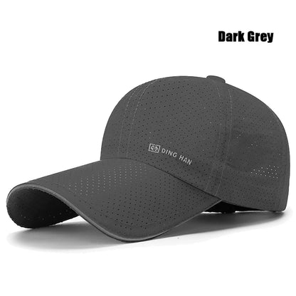 Extended Brim Summer Breathable Perforated Quick-Drying Adjustable Baseball Cap Sun Hat Trucker Caps Dad Hats
