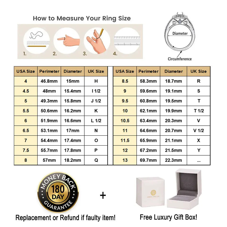Newshe 2Pcs 925 Silver Wedding Rings Set for Women Halo Princess Cut White Cubic Zircon Vintage Luxury Jewelry Engagement Ring
