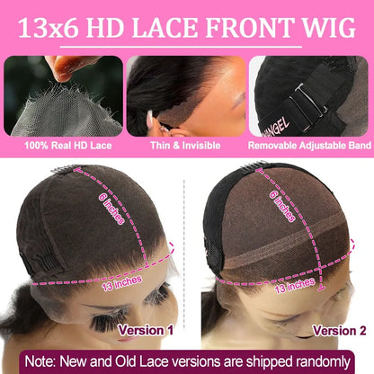 Wow Angel 13x6 HD Lace Front Wigs Short Bob Straight Lace Frontal Human Hair Wigs Pre Plucked Lace Melted Brazilian For Women