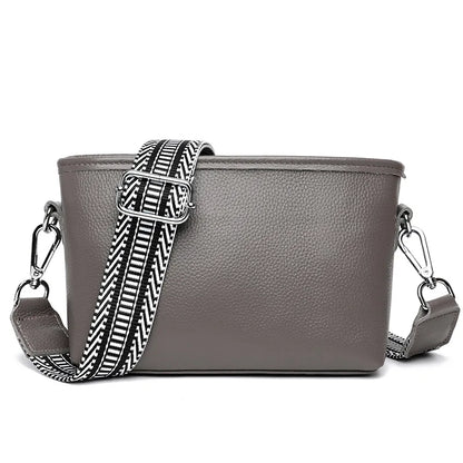 100% Genuine Leather Shoulder Bag for Women Solid Purse Luxury Cowhide Crossbody Bags Female Fashion Handbag Hobos Tote Bag