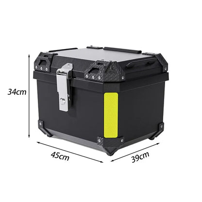 Universal Motorcycle Top Case Waterproof Motorbike Trunk Tail Box with Stainless Steel Anti-Theft Lock For Helmet Luggage