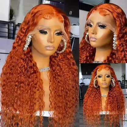 Multi-Color Long Curly 13x4 Lace Front High-Temperature Fiber Wig for Women Synthetic Hair Wig for African American Daily Party