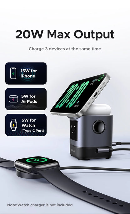 UGREEN UNO Qi2 15W Magnetic Wireless Charger Charging Stand With Cable  For iPhone 16 17 Pro Max For MagSafe Fast Charger