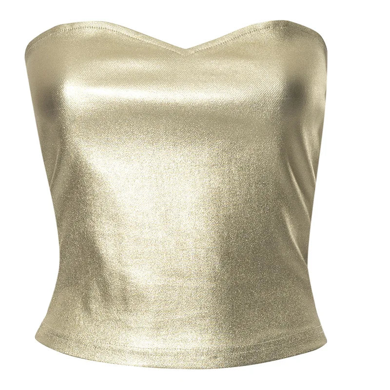 Strapless Backless Sexy Y2K Crop Top Corset Party Club Outfits for Women Tube Vest Summer Sleeveless Skinny Bustier Tops Outfit