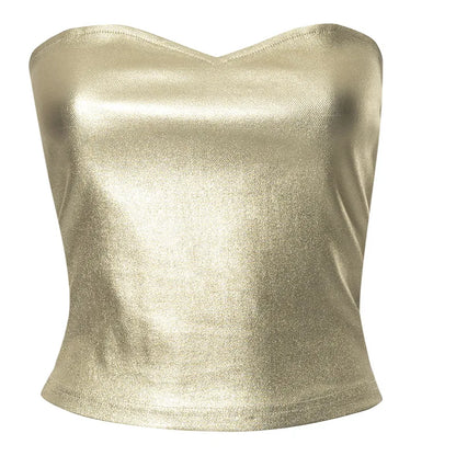 Strapless Backless Sexy Y2K Crop Top Corset Party Club Outfits for Women Tube Vest Summer Sleeveless Skinny Bustier Tops Outfit
