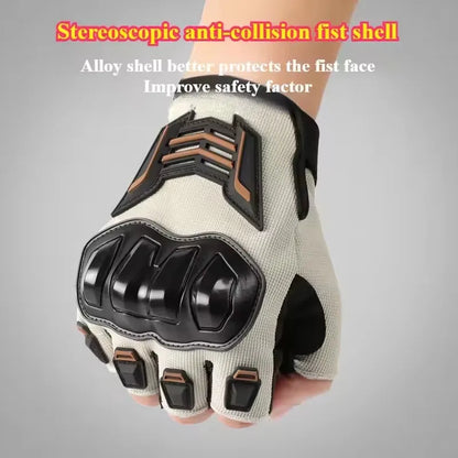 Breathable Motorcycle Gloves Half Finger Wear-Resistant Anti-Slip Racing for Outdoor Cycling Electric Bike Anti-Fall Protection