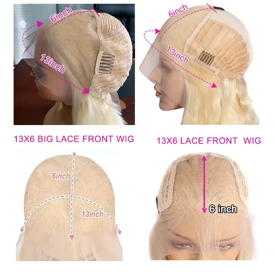 13X6 Lace Frontal BOB Wigs #613 Blonde Bob Human Hair Wig Remy Straight Lace Front Wigs for Women Preplucked Transparent HairUGo
