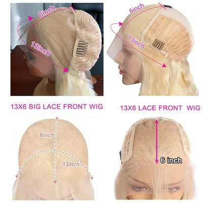 13X6 Lace Frontal BOB Wigs #613 Blonde Bob Human Hair Wig Remy Straight Lace Front Wigs for Women Preplucked Transparent HairUGo
