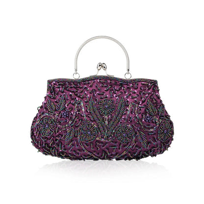 Fashion Retro Women Evening Bags Beaded Ladies Clutch Purse Shoulder Chain Wedding Party Women's Handbag Purses and Handbags