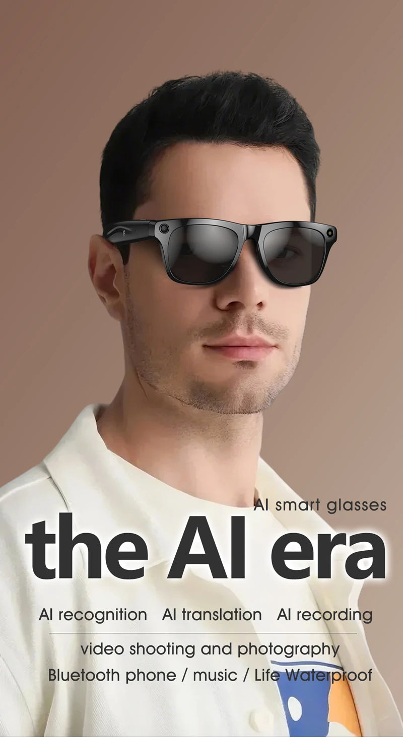 Xiaomi 4K AI Smart Glasses Multifunctional Camera Bluetooth Call Voice Assistant Music Player Translate Photochromic HD Glasses