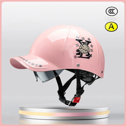 2025 For Cafe Racer Chopper Scooter Safety Hard Hat Half Face Vintage Summer Cap Motorcycle Half Helmet Baseball Cap Style